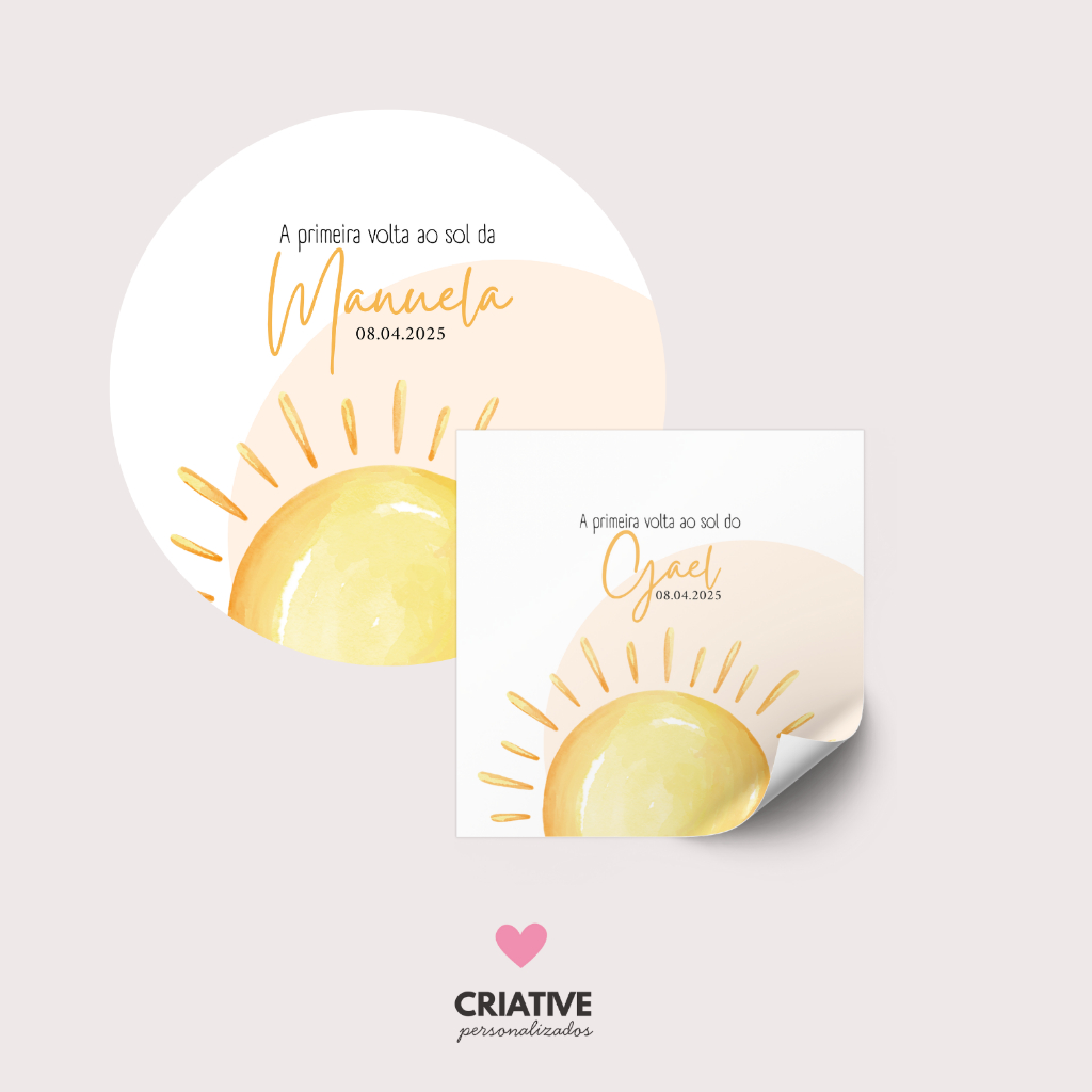 Adesivos Primeira Volta ao Sol Boho para Aniversário Lembrancinhas Redondo e Quadrado em Oferta na Shopee