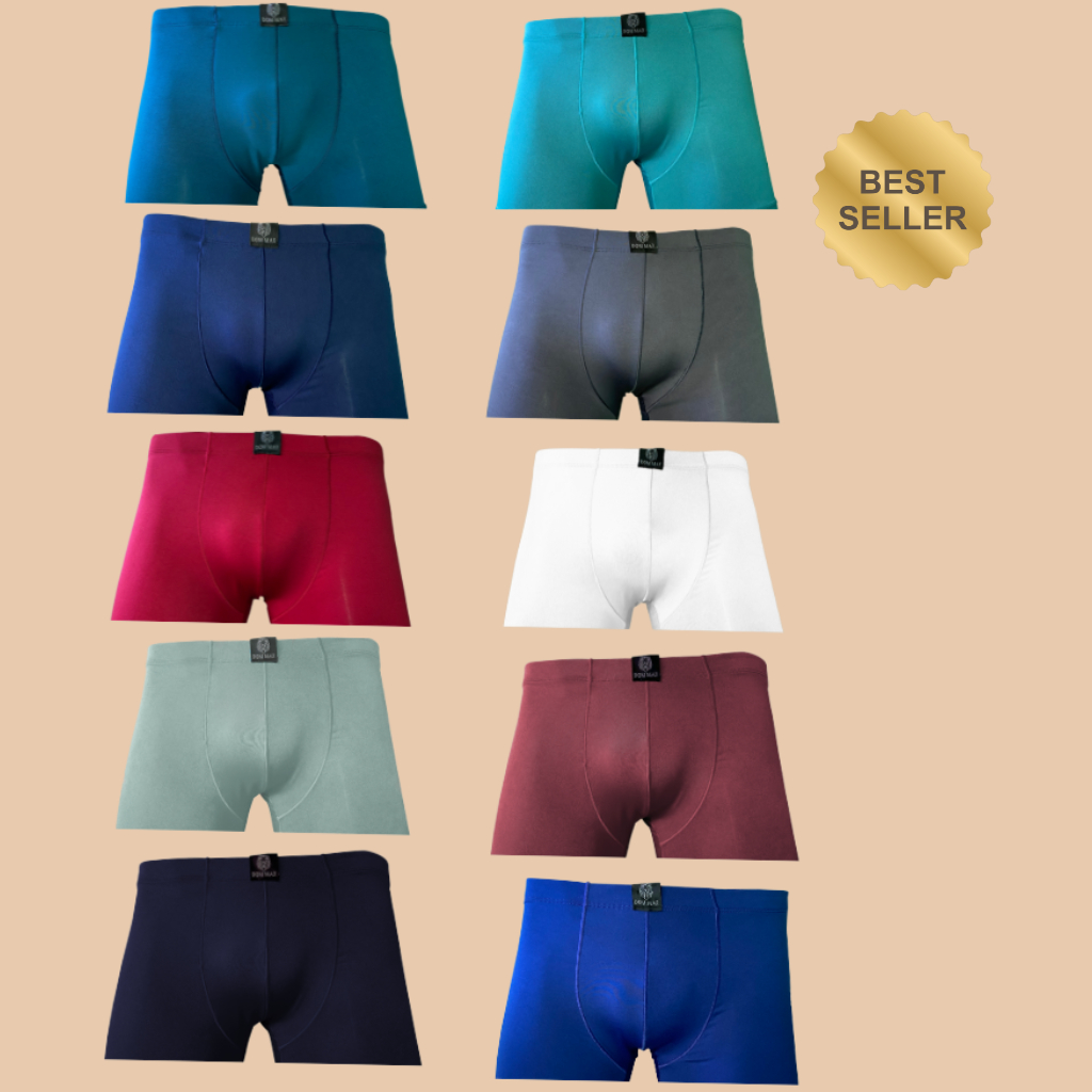 Kit 10 Cuecas Boxer Microfibra Cuecas Box Adulto Lisa Confortável Original
