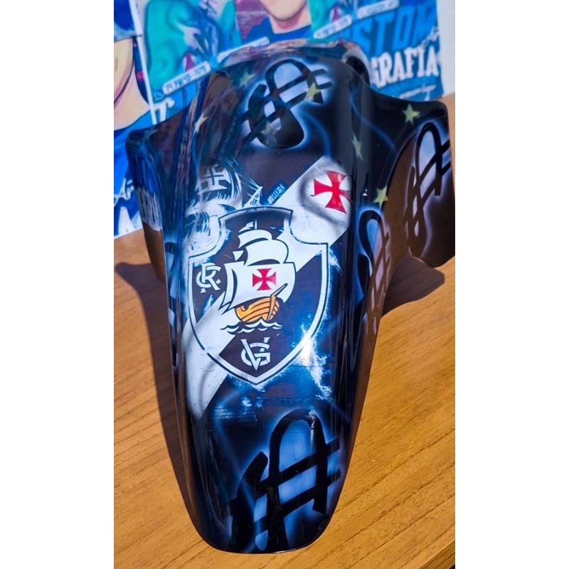 Paralama Dianteiro da CG 150cc Titan Ano Até 2008 Graffitado Modelo Esportivo Clube Vasco