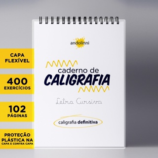 Caderno de Caligrafia - Letra Cursiva- Caligrafia DEFINITIVA - Capa e Contra Capa Flexíveis | 400 exercícios