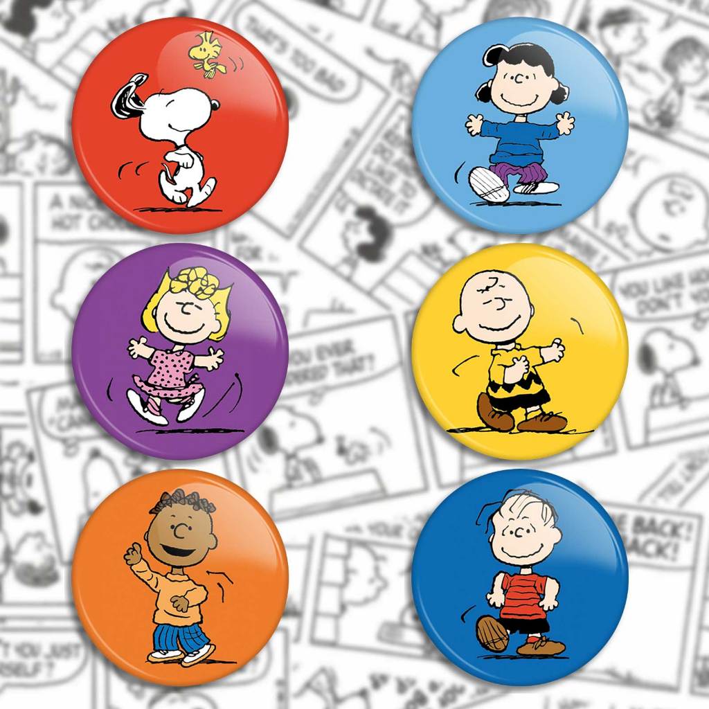 botons snoopy, broche snoopy, kit com 6 unidades, pins snoopy e Charlie Brown — imagem 2 de 2