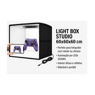 Studio 60x60 box, studio box 60x60 com diversas iluminações, Studio box com plug USB, Studio portátil