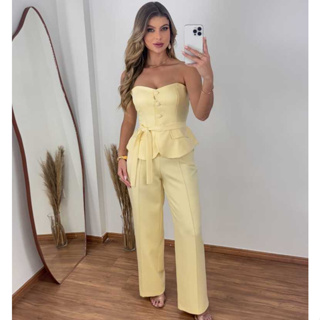 CONJUNTO FEMININO COM TOMARA QUE  CAIA NA ALFAIATARIA em Oferta na Shopee
