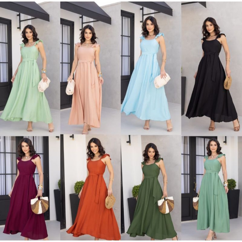 Vestido Longo Feminino Viscolinho | Elegante e Confortável | Tamanho Único 38 ao 44