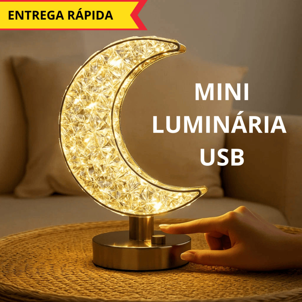 Mini Luminária Lua LED Mesa USB Portátil Abajur Leitura Estudo Luz Noturna Quarto Escritório