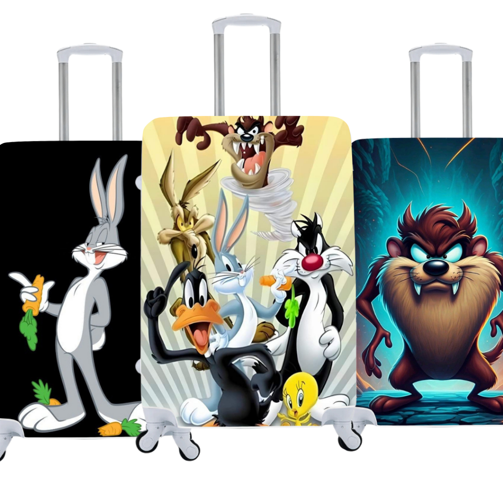 Capa de Mala Personalizada Looney Tunes Estilo e Proteção para Suas Viagens em Oferta na Shopee