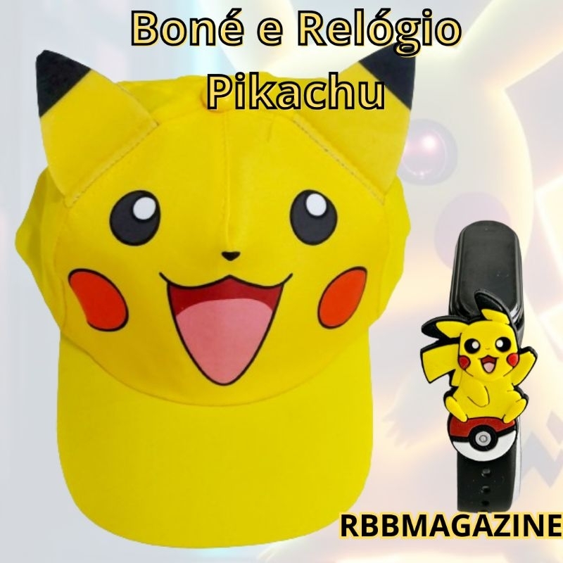Boné + Relógio à Prova D'água Pokémon Pikachu Infantil