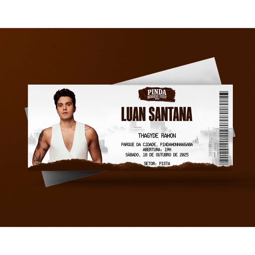 Ingresso Holográfico Personalizado Pinda Rodeio Fest - Luan Santana