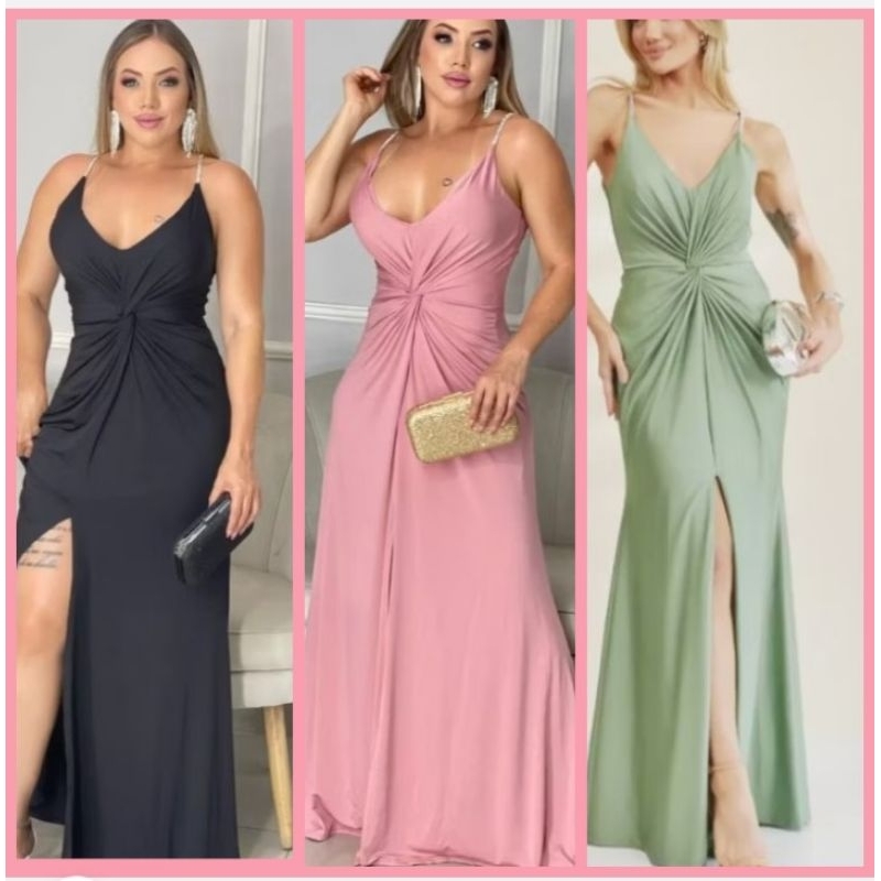 LINDO VESTIDO COM ALÇA EM PEDRARIA PARA CASAMENTO E FORMATURA 028.