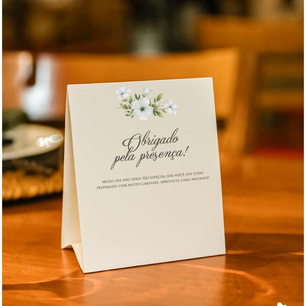 Cartão Display de Mesa Personalizado – Agradecimento para Eventos, Casamentos e Festas em Oferta na Shopee