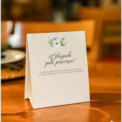 Cartão Display de Mesa Personalizado – Agradecimento para Eventos, Casamentos e Festas
