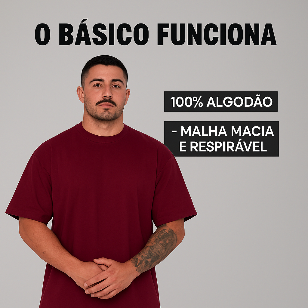 Camisa Oversized Masculina Algodão Lisa Treino Academia Streetwear Confortável