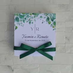 Caixa Convite de Padrinhos de Casamento, com Mensagem de convite.
