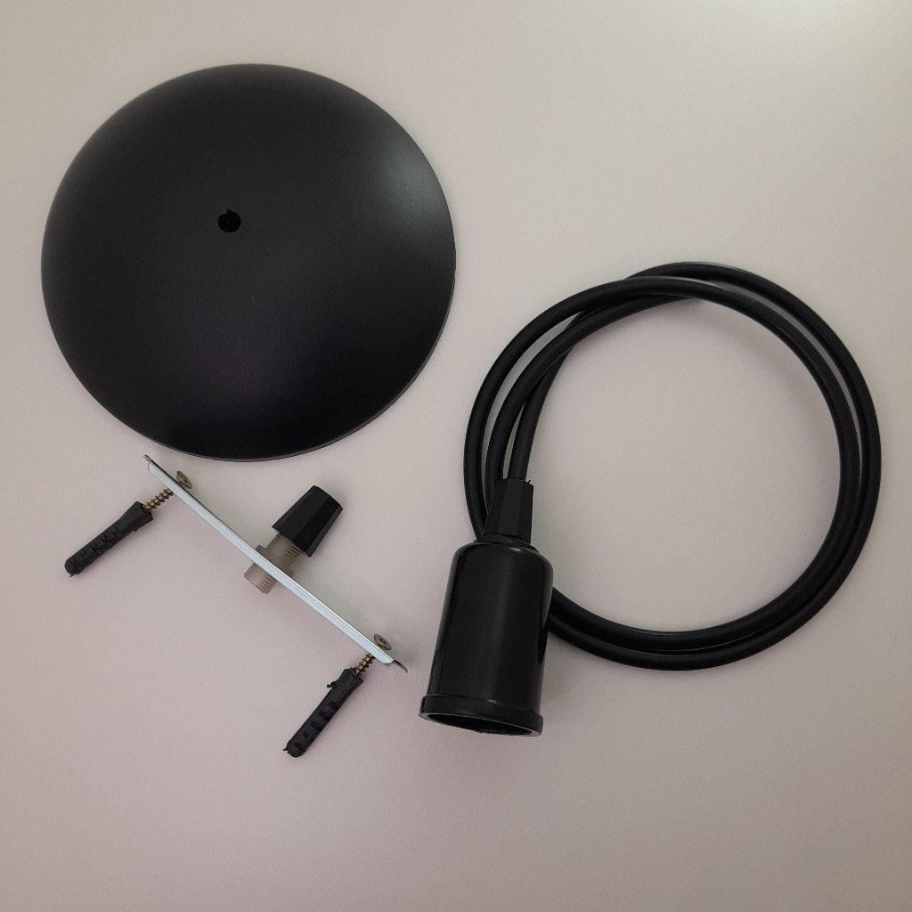 kit Cabo 3 Mts Kit Combo Pendente comprimento Fio + Soquete + canopla.