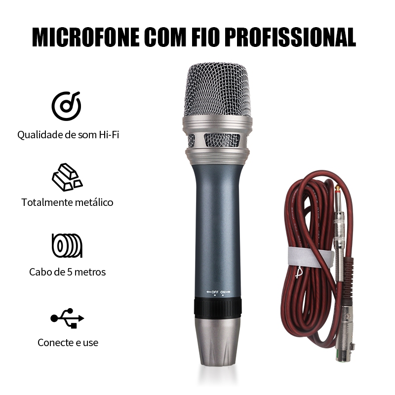 Microfone profissional com microfone dinâmico supercardioide de precisão em Oferta na Shopee