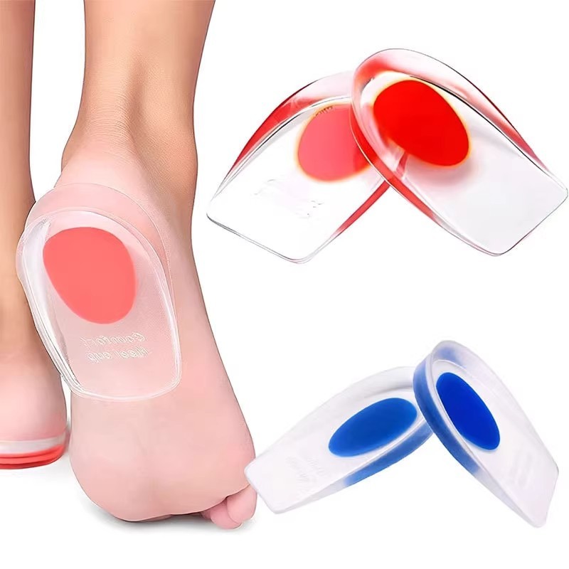 Kit Promocional: 2, 3 ou 5 Palmilhas de Silicone Gel para Calcanhar, Ortopédica para Esporão, Calcanheira Transparente C