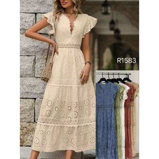 Vestido lese longo moda feminino 1583 em Oferta na Shopee