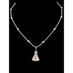 Colar Corrente Gargantilha Prata com Imagem de Nossa Senhora Aparecida 45cm regulável Aço inox!
