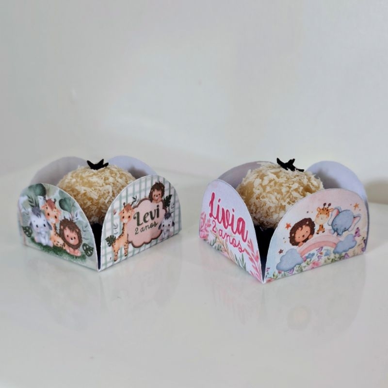 Forminhas para Doces e Brigadeiros Personalizadas Safari Baby – mesversário, festas, chá de bebê, mimos, aniversários