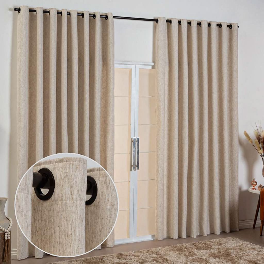 Cortinha Luxo de Linho de 2,70 a 5,00 Metros de Largura