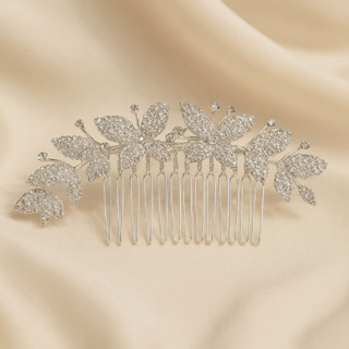 Pente arranjo enfeite Strass Prata Brilhante para Cabelo Madrinhas Noiva Debutante Festa 15 Anos Casamento em Oferta na Shopee