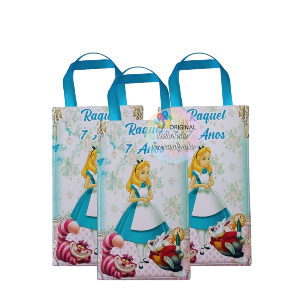 sacolinha surpresa personalizada alice no país das maravilhas