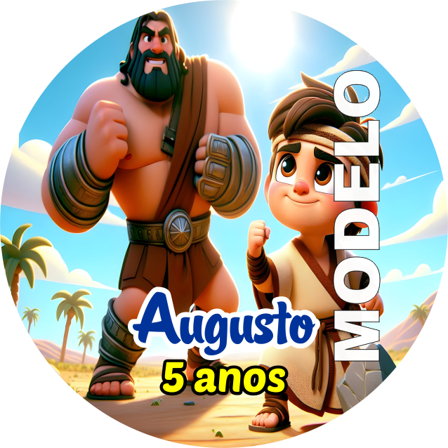 Adesivo Davi e Golias (4cm, 5cm, 6cm, 7cm, 8cm e 9cm) - Etiqueta - Rótulo - Tag - M2