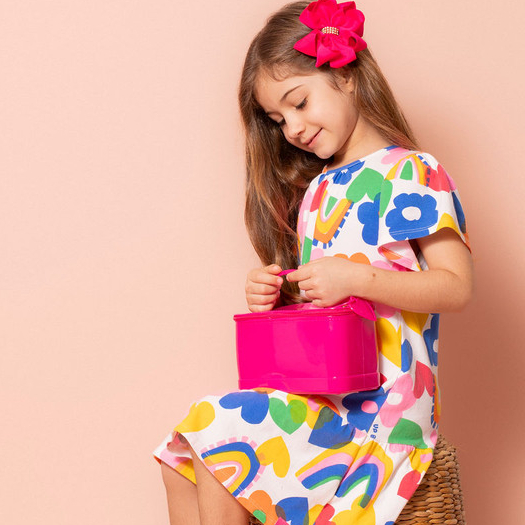 Bolsa de Menina Infantil Manu Necessaire Colorida Kids Impermeável Moderna e Prática