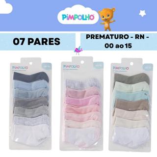 Kit 7 pares de meia LISAS Prematuro / RN / 00ao15 Masculina Feminina e Unissex em Oferta na Shopee