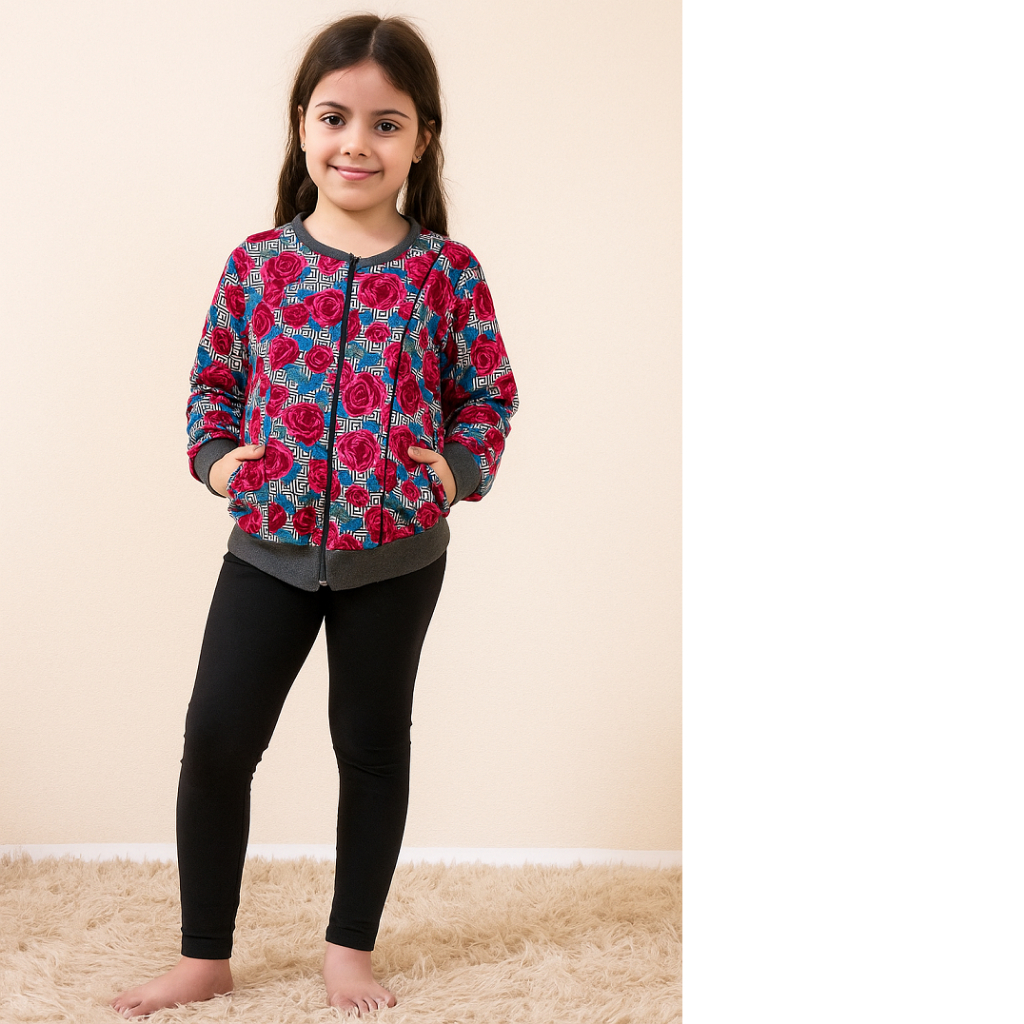 Conjunto infantil feminino inverno flanelado