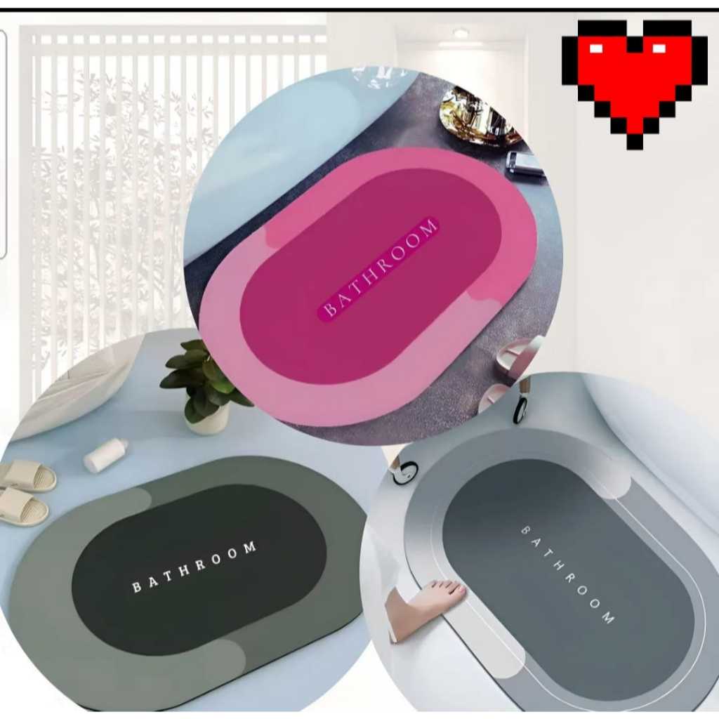 Tapete para Banheiro de Secagem Rápida e Super Absorvente Ideal para Chuveiro Cozinha e Varanda 1 2 3 peças