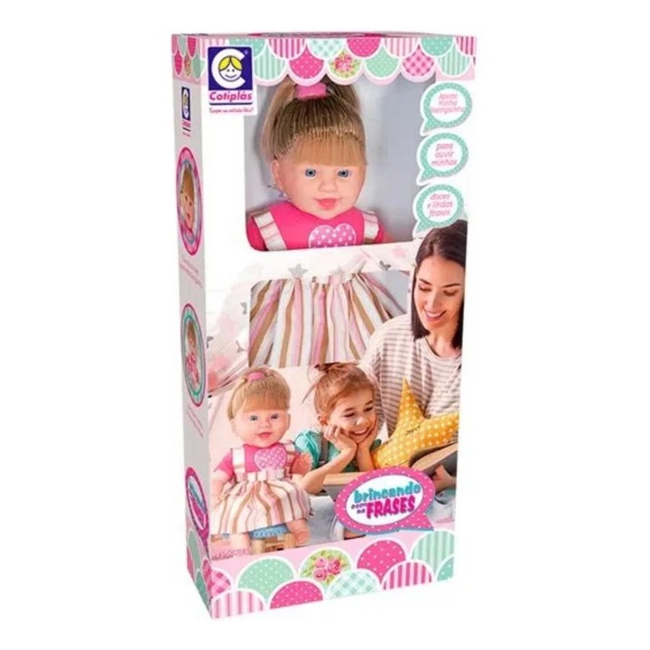 Boneca Bebê "Brincando com as Frases" – 115 Frases Interativas – Cotiplás