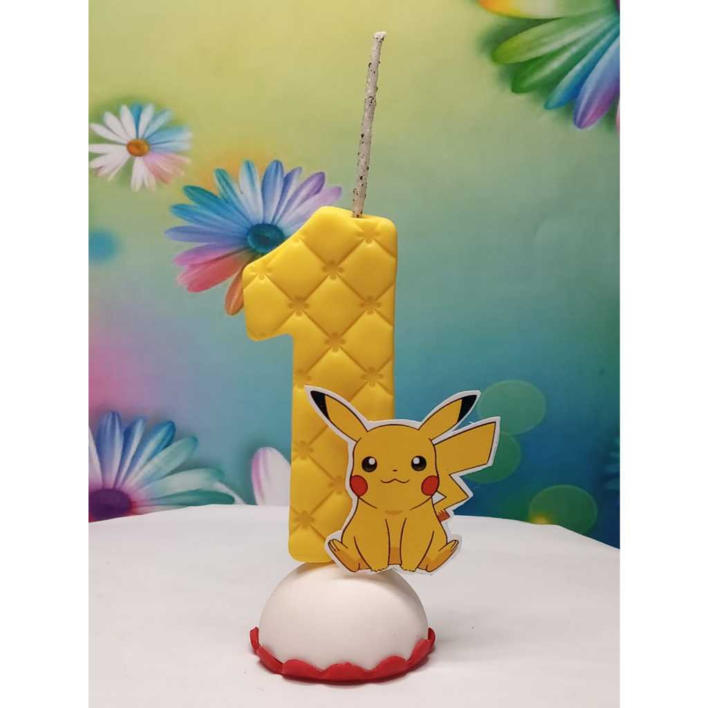 Vela de Aniversário/ Topo de Bolo em Biscuit tema Pokemon / Tema de Festa Infantil do Pokemon em Oferta na Shopee