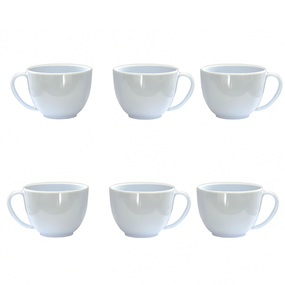 Kit 6 Xícaras de Acrílico 180ml Branca Resistente Leve e Durável Cantinho Do Café em Oferta na Shopee