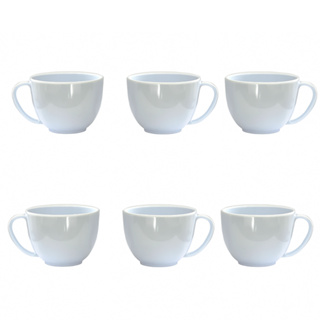 Kit 6 Xícaras de Acrílico 180ml Branca Resistente Leve e Durável Cantinho Do Café em Oferta na Shopee