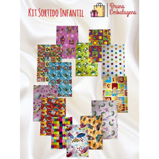 Kit 50 Sacos Infantil Sortidos em Oferta na Shopee