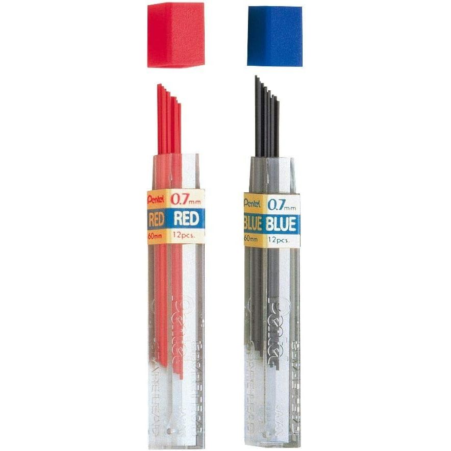 Grafite Pentel Hi-polymer Super 0.7mm Azul E Vermelho