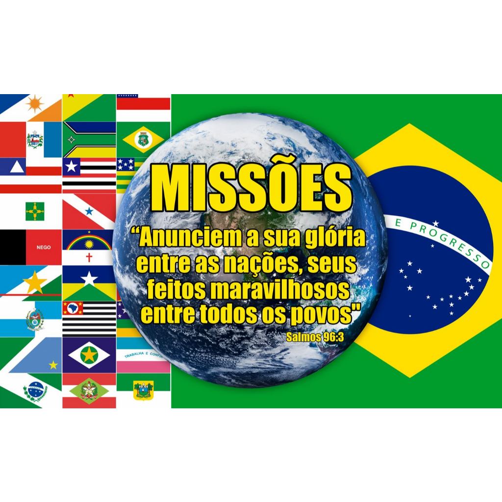Bandeira Para Culto e Missões Grande Em tecido Oxford Bandeira Religiosa