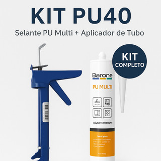 Kit PU40 Selante PU Multiação + Aplicador de Tubo – Vedação, Colagem e Fixação Profissional