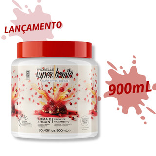 Máscara De Hidratação PROBELLE Romã e Argan LANÇAMENTO Creme de Cabelo Super Ativos 900 ML
