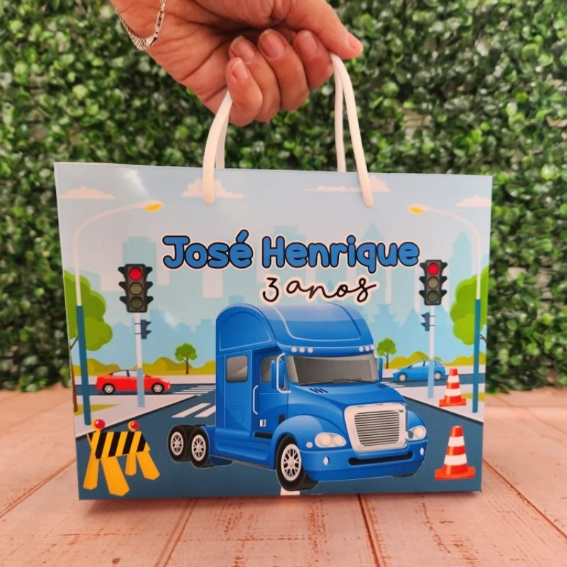Pegue e Monte Sacolinha Saquinho Surpresa Personalizada Caminhão em Oferta na Shopee