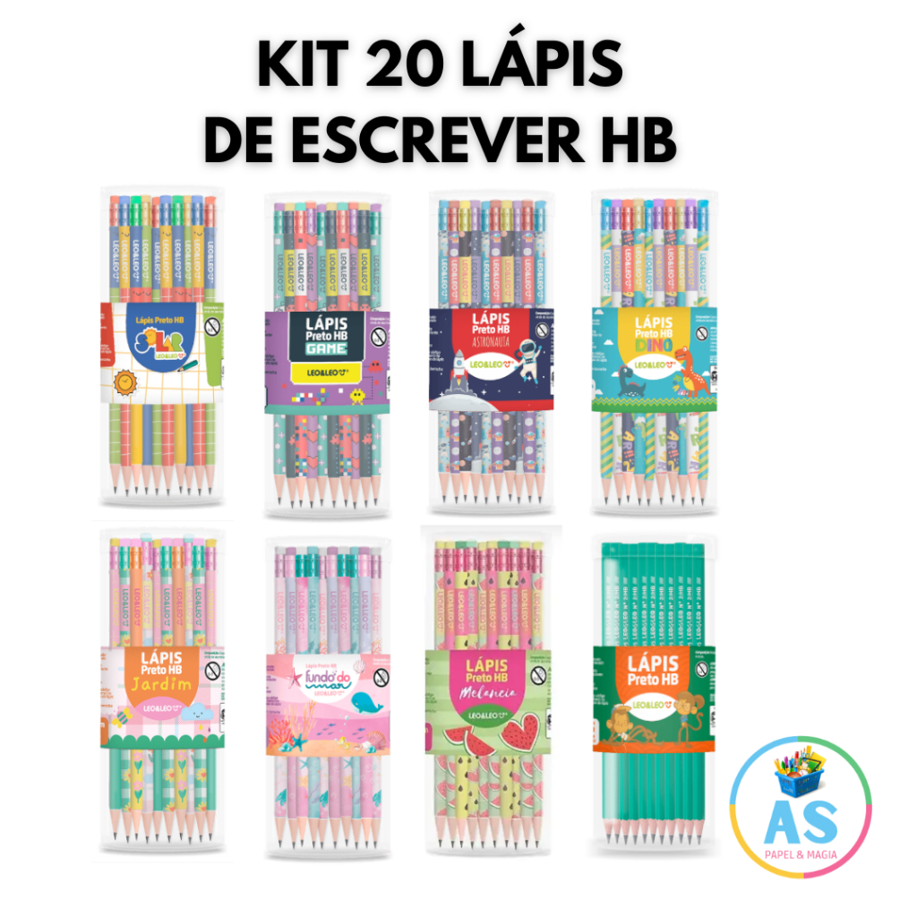 Lapis de Escrever Preto HB Escolar com Borracha - C/20 Unidades - Lápis de Escrever Escola Temático 01 em Oferta na Shopee