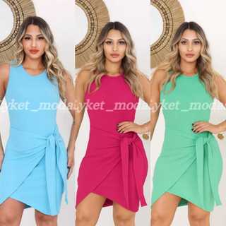 Vestido Femenino envelope transpassado com amarração lateral / Vestido Femenino Anarruga premium
