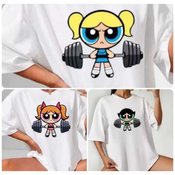 Kit 3 Camisetas feminina academia super poderosas docinho lindinha florzinha Tshirt Algodão