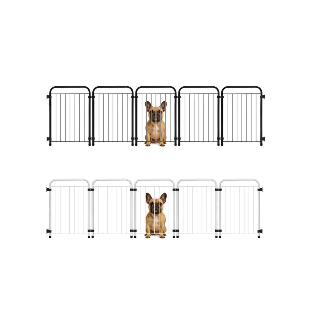 Cercado Pet Dobrável Portátil 5 Módulos 163×51 cm em Aço Grade de Segurança para Cachorro