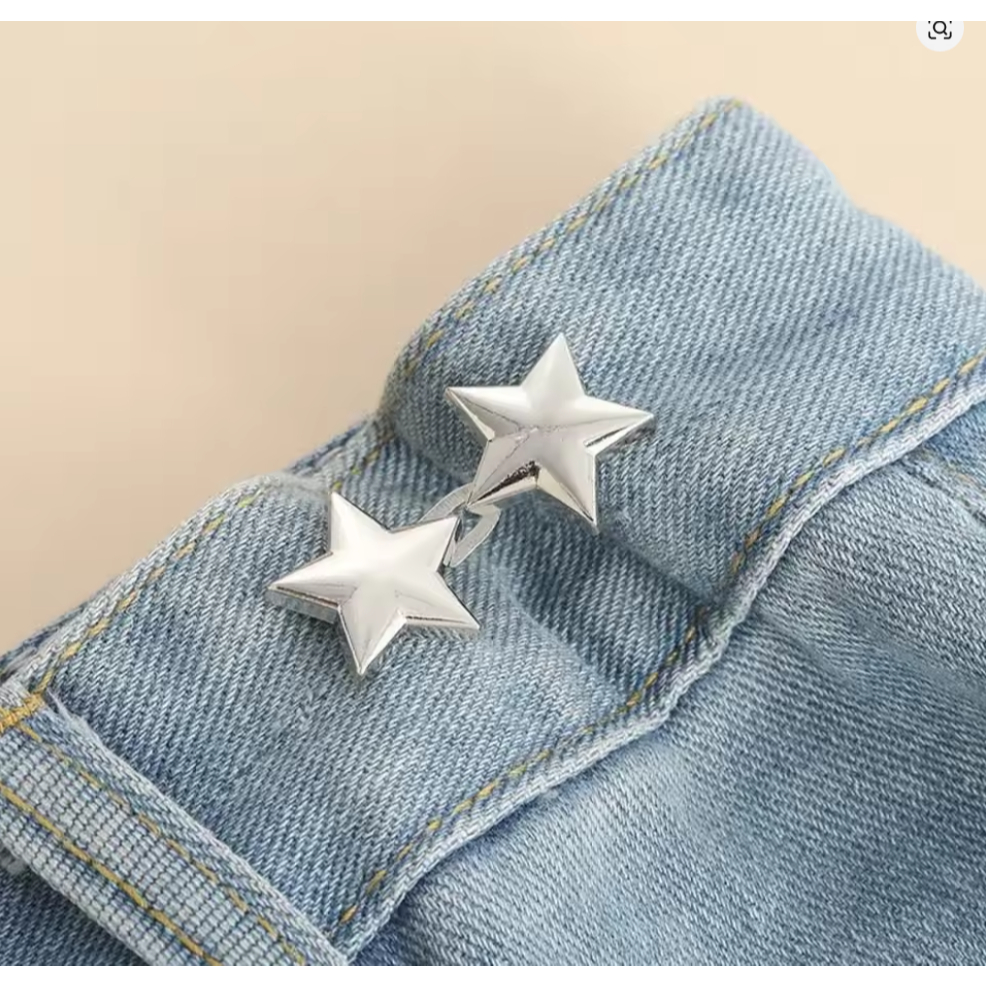 Gancho Ajuste de Cintura Estrela Trevo Jeans Calça Short – Ajustador Sem Costura Alfinete VARIAS CORES