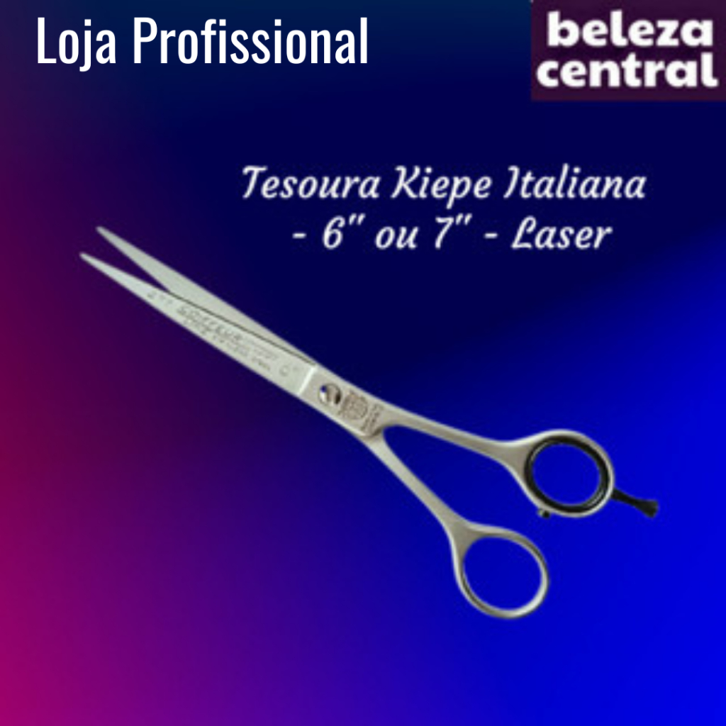 Tesoura Profissional Italiana Fio Laser - 6 ou 7 Polegadas - Kiepe