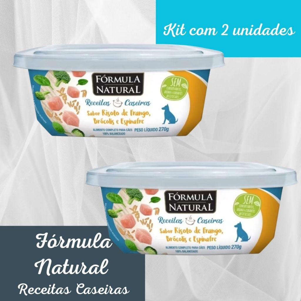 Kit 2 Fórmula Natural Receitas Caseiras Risoto de Frango, Brocólis e Espinafre 270g