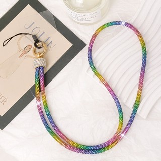 Cordão Para Celular Luxo Strass Diamante Anti-Queda 60cm Brilho Intenso Dama Tendência 2025