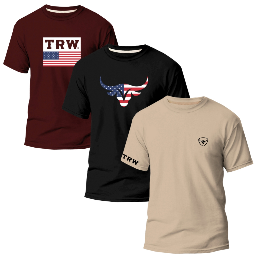 Kit 3 Camisetas Masculina Variáveis Country Rodeio Texas T02 em Oferta na Shopee